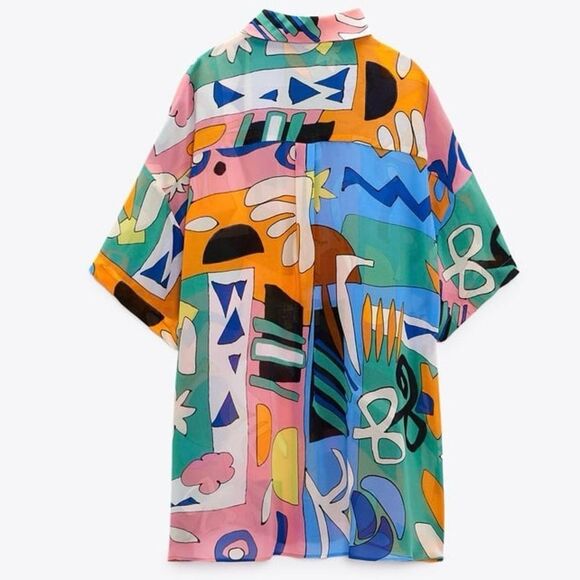 ZARA Top Flowy Printed Blouse Size XS-S & M-L BLOGGER FAVORITE • NEW WITH TAGS • - Picture 8 of 14